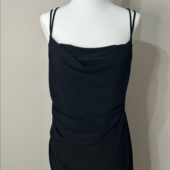 Zara Black Cowl Neck Midi Dress with Double Straps - Picture 2 of 7